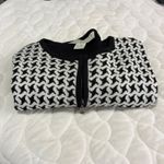 Norton Mcnaughton  Womens Cardigan Sweater M Houndstooth Geometric Zip Up‎ Photo 4