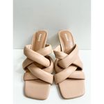 Abound ‎ Sandals Womens Size 9.5 Tan Square Toe Woven Stiletto Heels Photo 3