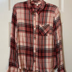 Como vintage  Mauve Pink and Black Plaid Shirt Sz L Photo 0