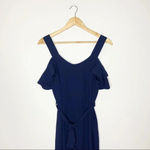 Elodie  Navy Cold Shoulder Jumpsuit Size M Photo 2