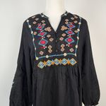 Johnny Was $398 NWOT  Embroidery Linen Blend Long Sleeves Midi Dress Size S Photo 2
