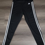 Adidas Climalite Women's Black High Waist Side Stripes Logo Active Leggings Sz M Size M Photo 0