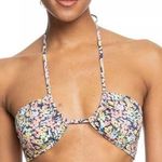 Roxy Juniors Beach Classics Halter Bikini Top Size M Navy Blue Floral New Photo 1