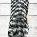 Takara NWT Black & White Houndstooth Belted Mini Dress Size 7 Photo 0