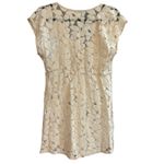 Maurice's  Floral Lace Cover Up Dress V Neck Beige Summer Beach Size‎ L Photo 3