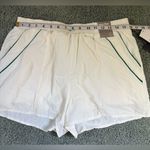 Forever 21 Active High Rise Shorts Size L White Green Lined NWT Activewear Photo 1