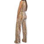 Bebe Y2K  Animal Print V-Neck Cut-Out Back Wide Leg Sleeveless Jumpsuit Sz 0 NWT! Photo 1