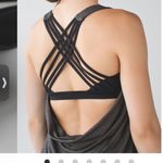 Lululemon  Wild Tank Size 8 Heathered Black Strappy Back Sports Bra Photo 6