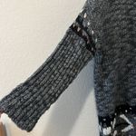 Free People Grey Open Weave 'Fair Isle' Chunky Oversized Sweater, Size M Photo 3