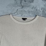 Theory Sweater Womens Small Tan Dreamerly Open Knit Mesh Neutral Minimalist Photo 3