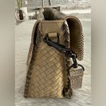 Bottega Veneta Bottega Veneta Fold Over Woven Leather With Python Shoulder Bag Handbag Photo 1
