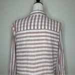 Lucky Brand  Pink White Stripe Button Down Women’s Shirt Photo 8