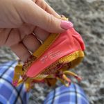 Aerie Pineapple Bikini Ruched Top Yellow Pink Bikini Top Womens Size XS Beach Photo 4