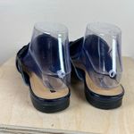 Elie Tahari TAHARI Frenchie Vegan Blue Suede Patent Leather Slip on Mule Loafers Academia 9 Photo 4