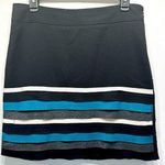 White House | Black Market  Black Mini Pencil Skirt with Turquoise & Gray Layers Photo 0
