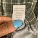 Eden & Olivia Green White Plaid Button Down Shirt Zip Pocket Top Small Womens Photo 4