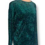 Vintage 90s Whimsygoth Shirt Crushed Kelly Green Velvet Tunic Long Sleeves Size M Photo 4