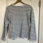 Ralph Lauren Jeans Co Women M Striped Top L/Slv T-Shirt embroidered Red Logo Photo 1