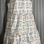 Linen rainbow pride button down tiered ruffle sleeveless short dress Small Photo 0