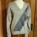 Vintage 80s wool argyle v neck sweater Size L Photo 7