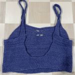 Handmade Periwinkle Lavender Wool Knit Cropped Cottagecore Tank Top Size M Photo 3