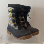 J.Crew  Women’s Snow Boots Grey Yellow Plaid Photo 1