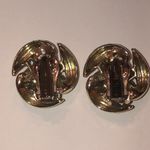 Lisner Vintage Light Gold Tone Purple AB Rhinestone Clip On Earrings Photo 2