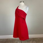 Halston Heritage Halston One Shoulder Regina Mini Sheath Holiday Party Cocktail Dress Red Size 16 Photo 4