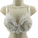 Vassarette Vintage  Bra 38C Unlined White Lace Detail 75-152 Coquette Photo 0