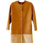 ZARA Faux Fur Ultrasuede Coat Brown Size Small Snap Front Blogger Fave Cozy Photo 0