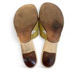 Cole Haan 90's VINTAGE  GREEN‎ LEATHER KITTEN SANDALS HEELS SLIDES SZ. 7. Photo 7