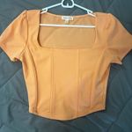 Moa Moa Orange Square Neck Top Photo 0