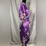 Vicabo Purple Floral Peacock Satiny Kimono Robe Lingerie Size Large NWOT Photo 4