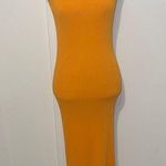 ZARA Vibrant Orange  Maxi Dress with Slim Fit Photo 0