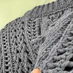 Kendall + Kylie Blue Plush Thick Knit Cropped Sweater Photo 4