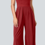 Halara  Breezefu Backless Side Invisible Zipper Pocket Wide Leg Jumpsuit Sz S Photo 0