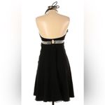 Betsey Johnson Evening Black Halter Mini Dress Rhinestone Belted Detail sz Med Photo 1