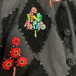 Berek Black Sweater with Faux Fur Trim Size L Photo 2