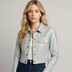 Ralph Lauren Purple Label Metallic Cropped Jacket Italy EUC Large F263 Photo 7