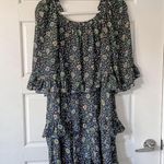 Tory Burch Printed Ruffle Dress Navy Soleil Photo 7