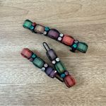 Vintage 90’s Girl Set of Multicolor Gemstone Hair Clips Red Photo 1