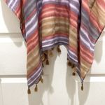 Woven Heart Pullover Kimono with Fringe Photo 2