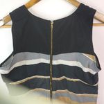 Allison Brittney  M Black White Gold Stripe Dress Photo 4