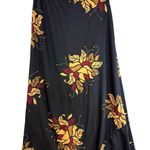 Vintage First Option S Floral Midi Skirt Black Moody Whimsigoth Dark Summer Cute Photo 0