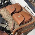 Coach NWT C5675 Pennie Crossbody With Coin Case In Signature Canvas Khaki Photo 3