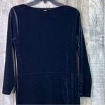 DKNY  Small Black Velour/Velvet Crewneck Twisted Front 3/4 Sleeve Cocktai… Photo 6