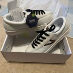 Tretorn White  Sneakers with Leopard Print Detail size 7.5 nwt Photo 3