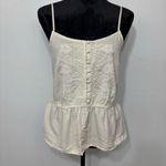 Arizona Jeans  Boho Beige Y2K Embroidered Cropped Spaghetti Strap Top Size L Photo 2