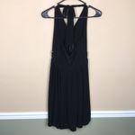 White House | Black Market  Women’s Baby Doll Beaded Bodice Black Halter Dress Photo 5