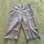 Flax  Purple 100% Linen Cropped Pants Size Small Elastic Waist Lightweight Photo 0